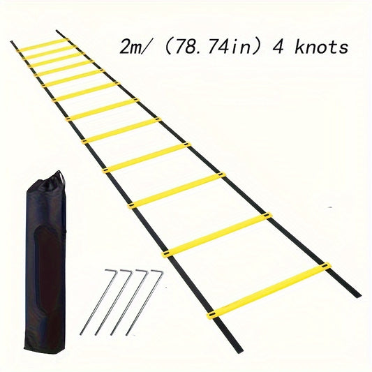 Sports Agility Training Ladder Set with Storage Bag and Ground Nails