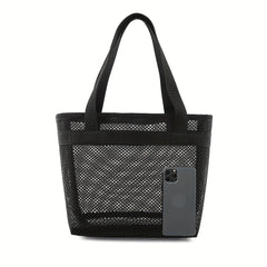 Large Capacity Mesh Beach Tote Bag Lightweight PVC Storage Bag