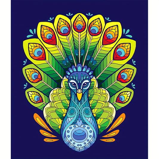 Wooden Peacock Pattern Puzzle Decorative Wall Hanging Toy