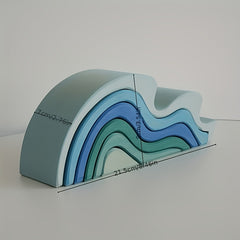 Decorative Wooden Toy Building Blocks with Realistic Wave Patterns