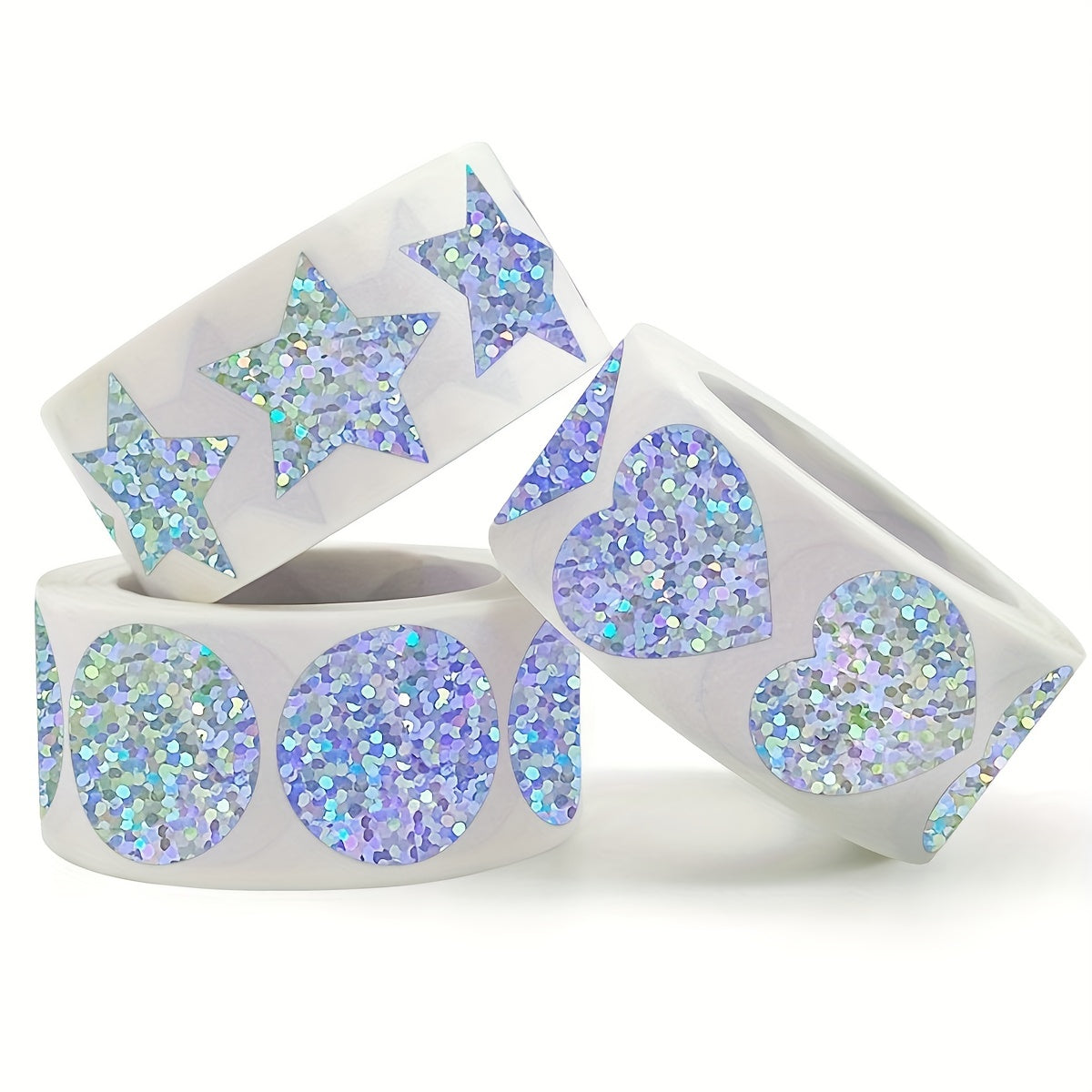 500pcs Sequins All Purpose Labels Stickers Round Love Star 2.54