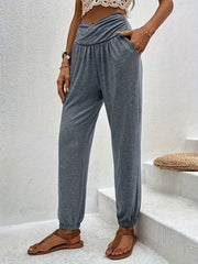 Women's Plus Tummy Control Jogger Trousers With Pockets