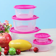 5pcs Round Food Sealed Box Set - Microwave Safe Bento Lunch Box