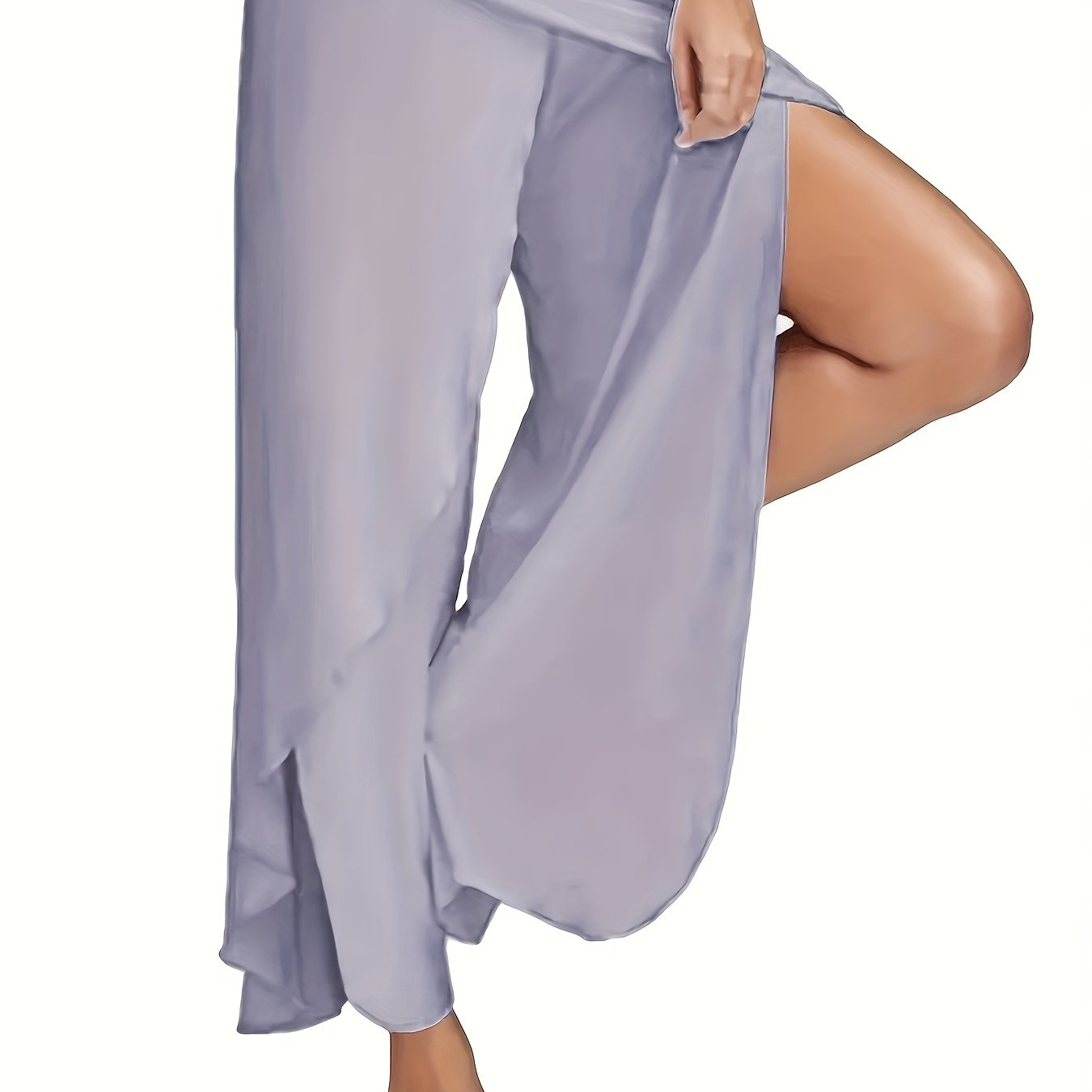 Women's Plus Solid Wide Leg Pants