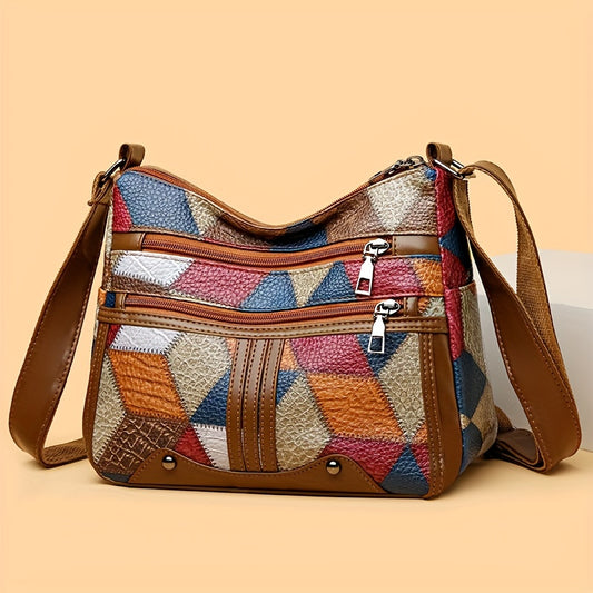 Geometric Pattern Crossbody Bag Lightweight Adjustable Strap