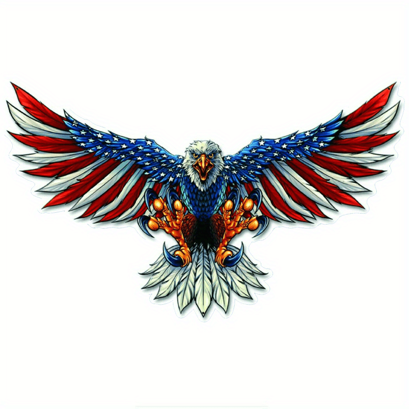 American Flag Bald Eagle Car Sticker