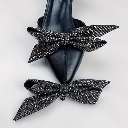 2Pcs Detachable Tie Bow Shoe Buckles for Decoration Ladies Gift