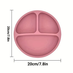 Baby Suction Cup Silicone Dinner Plate Toddler Training Tableware