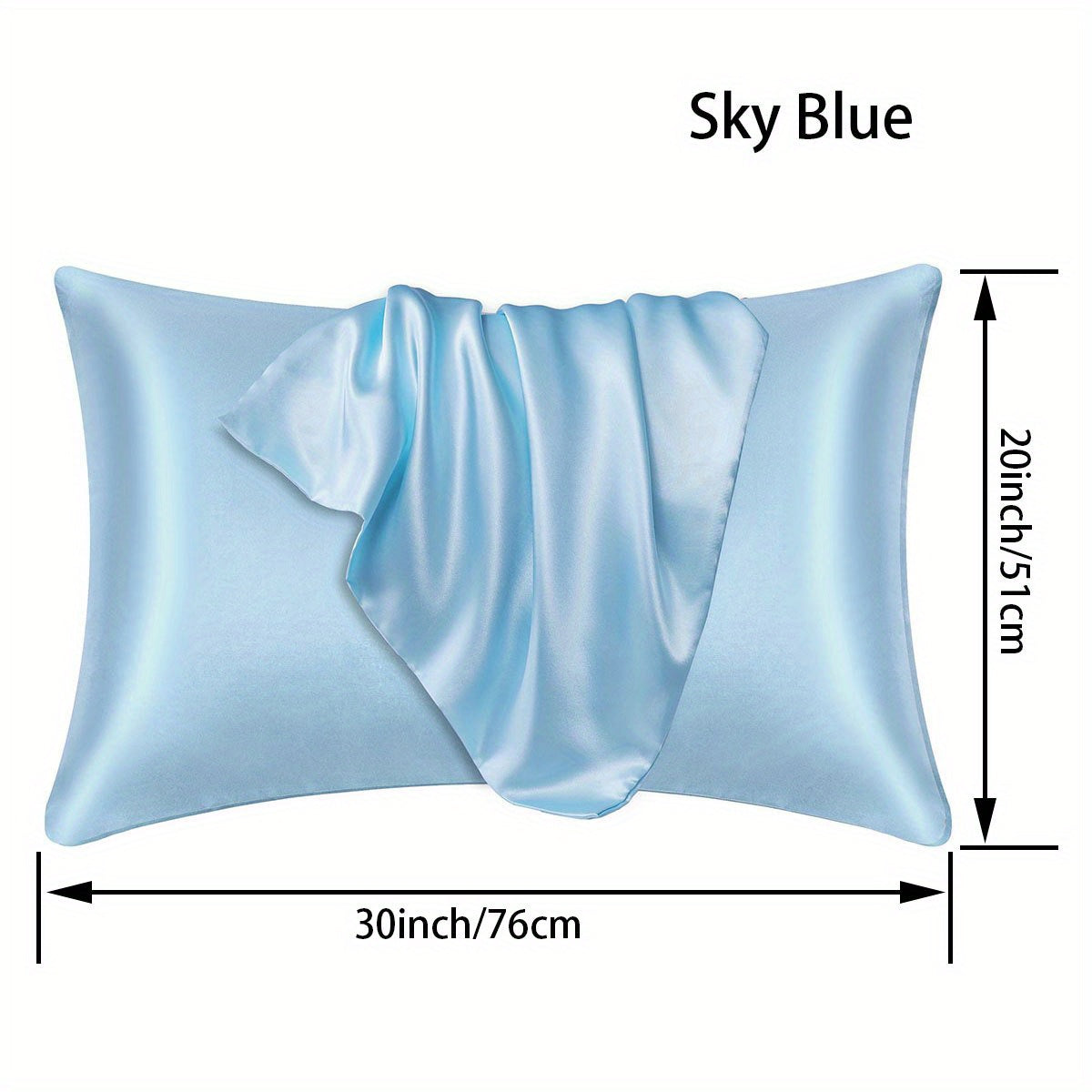 2pcs Satin Pillowcase Solid Pillow Covers - No Pillow Insert