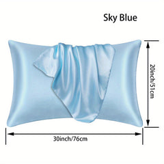 2pcs Satin Pillowcase Solid Pillow Covers - No Pillow Insert
