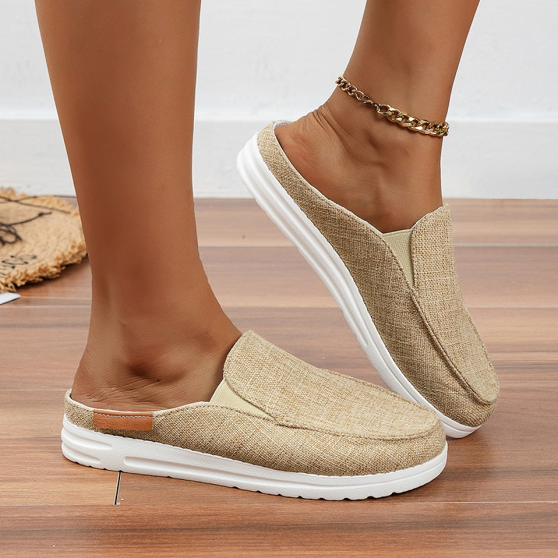 Women's Canvas Slip On Loafers Lightweight Casual Round Toe Shoes