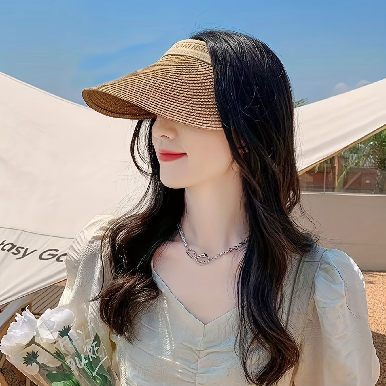 Straw Empty Top Hat Sun Hat For Women Men