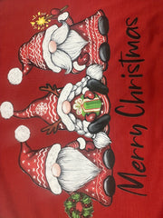  Christmas Dwarf Print Raglan Sleeve Smock Dress