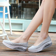Women's Non slip Wedge Sneakers Air Cushion Mesh Walking Shoes