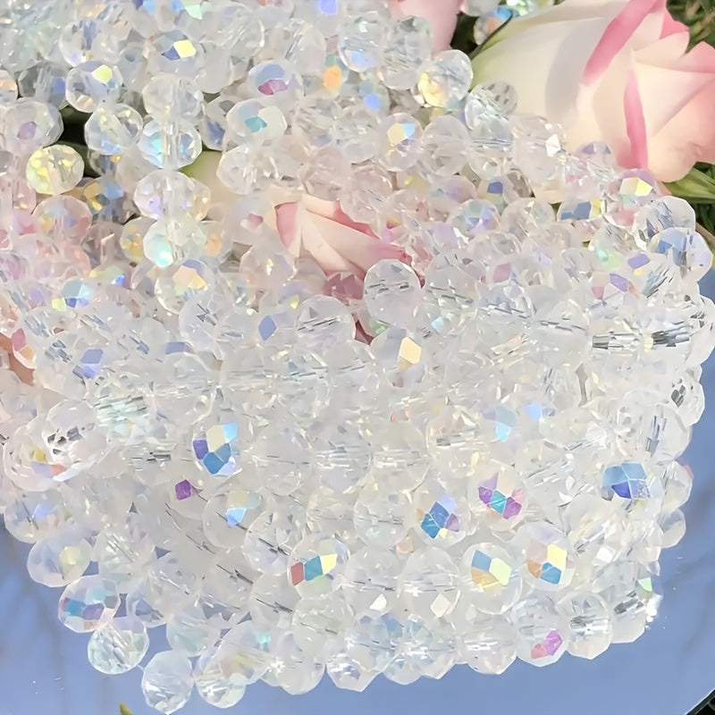 120pcs Clear Faceted Crystal Glass Beads for DIY Jewelry Making