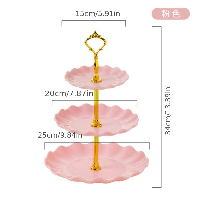 3 Tier Cake Stand for Dessert Display and Serving - Cupcakes, Cookies