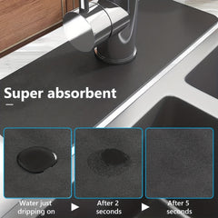 Sink Faucet Splash Guard Absorbent Drying Mat Drip Catcher