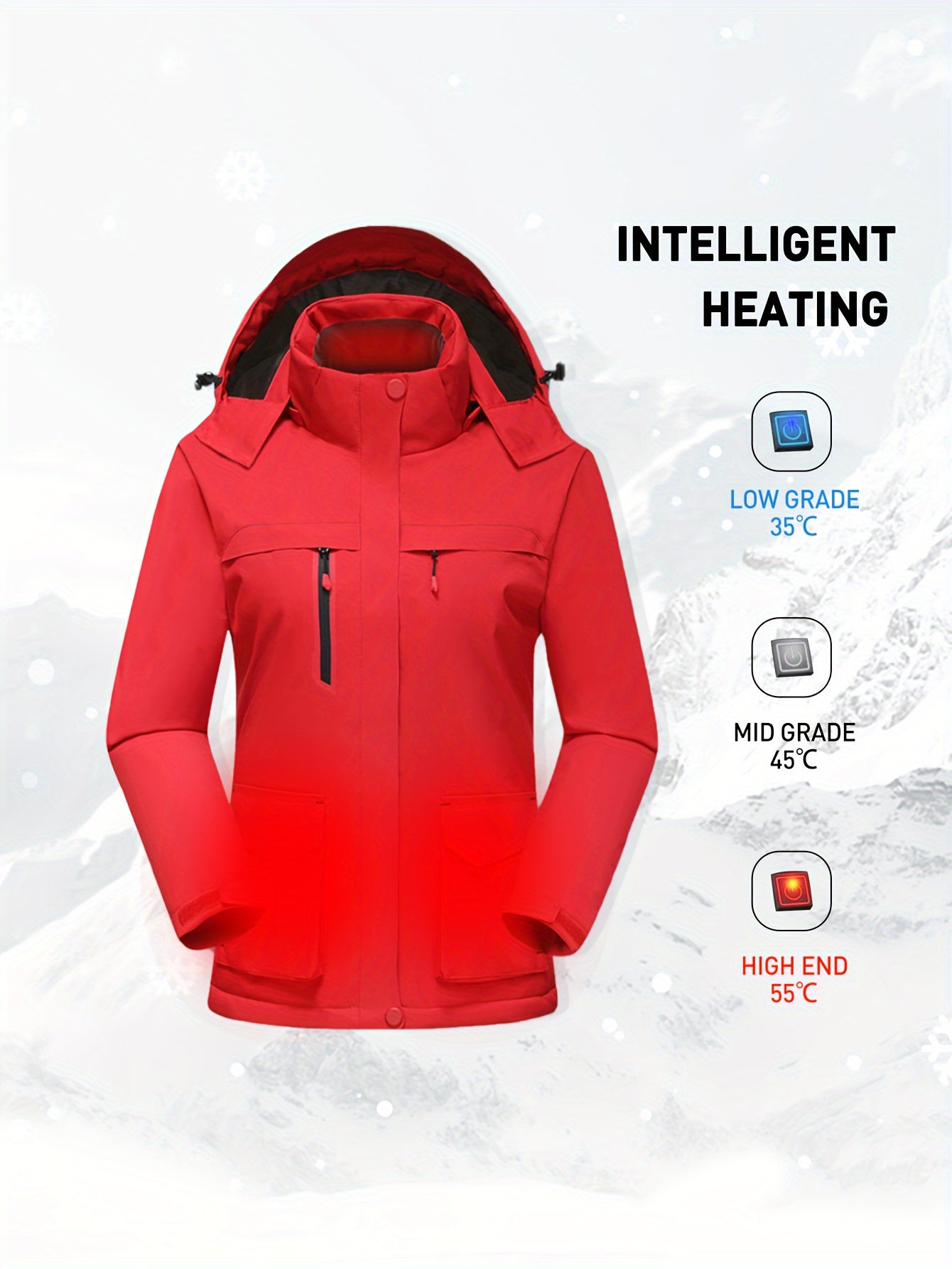 Waterproof Hooded Ski Jacket for Women