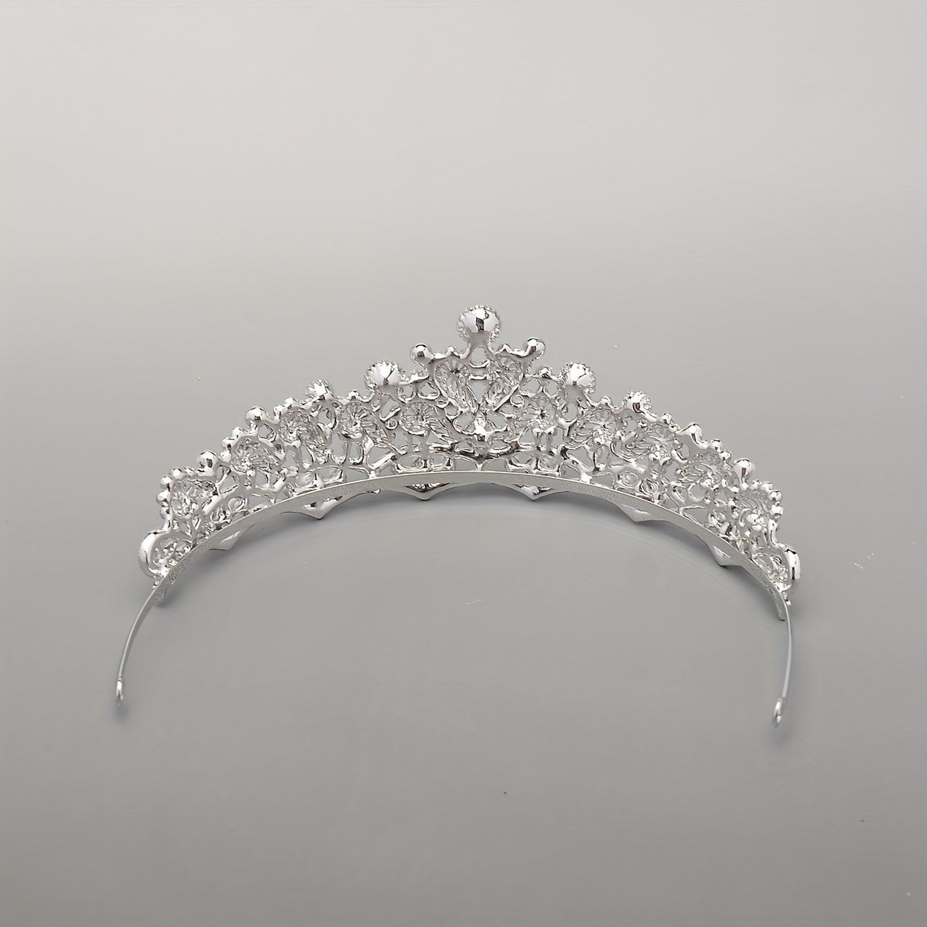 Baroque Bridal Tiara Rhinestone Faux Pearl Crown Headdress