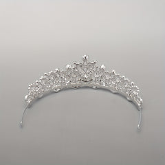 Baroque Bridal Tiara Rhinestone Faux Pearl Crown Headdress