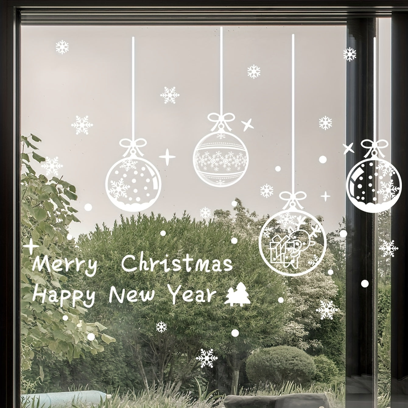 Christmas Window Sticker Hanging Ball Decoration