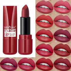 12 High Pigmented Matte Lipsticks Long Lasting Waterproof