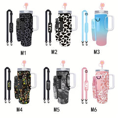 40Oz Ice Tumbler Cup Cover with Pocket and Adjustable Strap