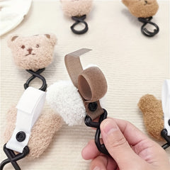 Baby Plush Bear Stroller Hook for Umbrella Car Hanging Bag