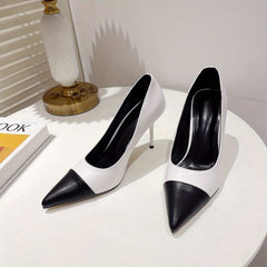 Colorblock Stiletto Heels Point Toe Party Pumps