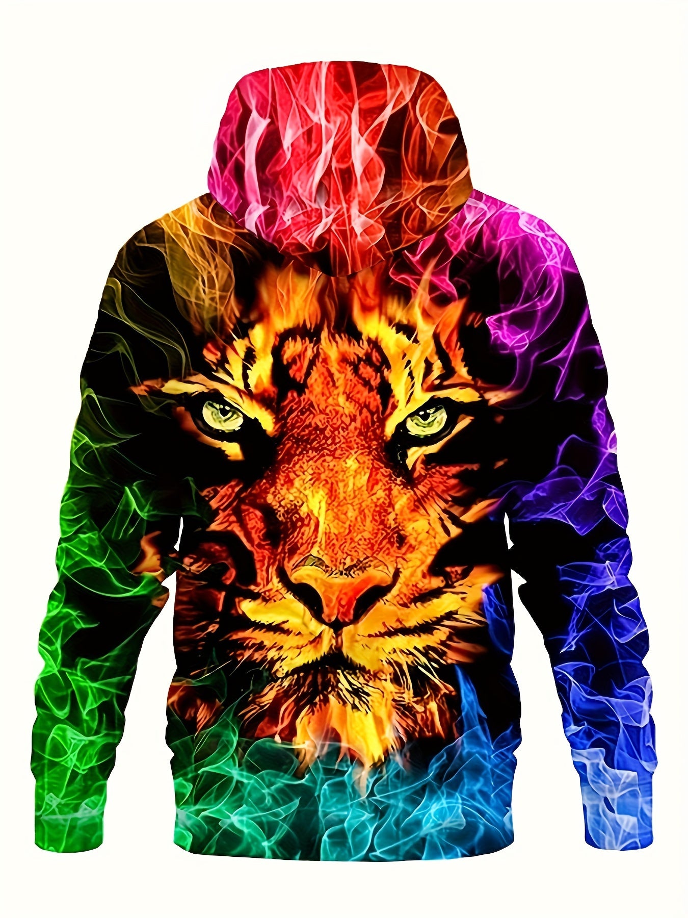 Art Style Fox Print Hoodies For Men Graphic Sweatshirt Comfy Hooded Pullover