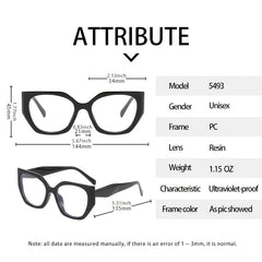 Multicolor Polygonal Light Blocking Glasses Frame