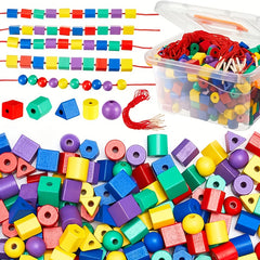 Educational Beaded Toys Set with Threading Cord