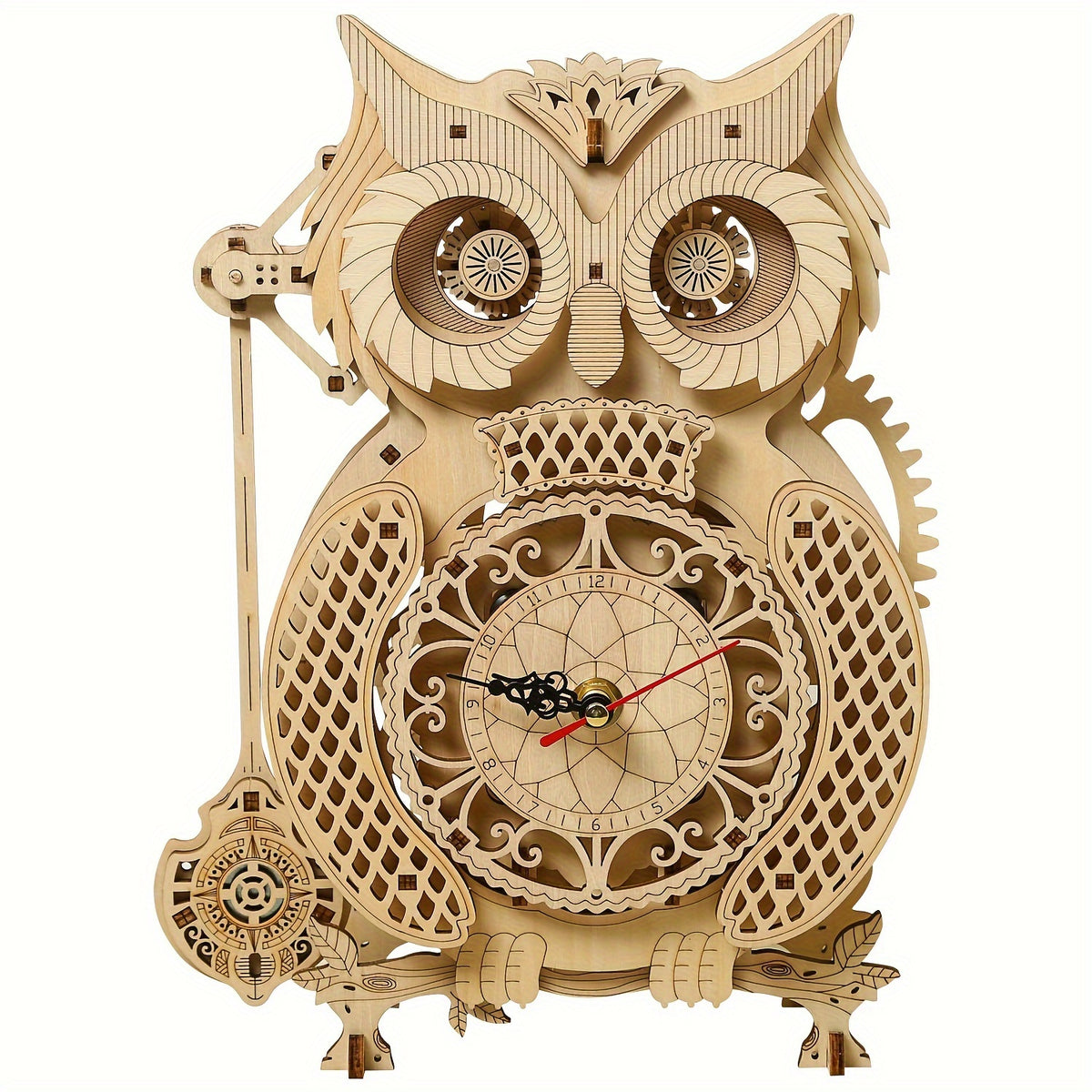 3D Wooden Owl Clock Mechanical Model Kit 139Pcs Adults Creative Gift