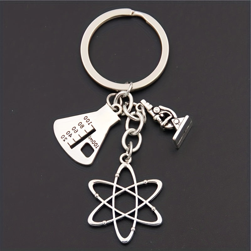 Chemistry Series Keychain Metal Key Ring Purse Handbag Car Charm Phone Pendant