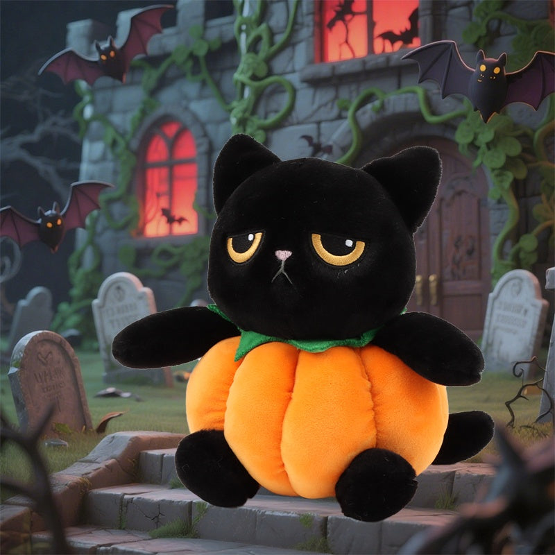 Halloween Cat Plush & Pumpkin Stuffed Animal Combo