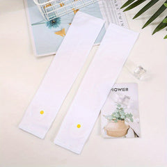 Daisy Print Sun Gloves UV Protection Breathable Ice Sleeves
