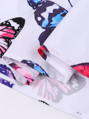  Butterfly Print Gradient Tank Dress