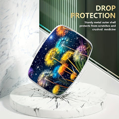 Starry Sky Pattern Medicine Box 2 Compartment Metal Pill Box