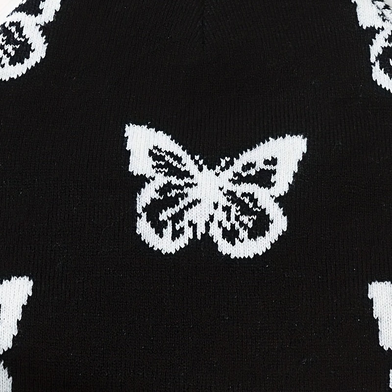 Men's Jacquard Butterfly Woolen Hat Knitted Beanie