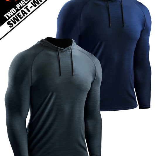 Men's Comfy Sports Hooded Compression Tee Quick Drying