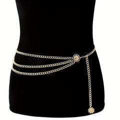 Metal Sunflower Waist Chain Tassel Chain Women Belly Chain Accessories