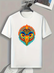Bird Head Print Men's Graphic T shirt For Summer