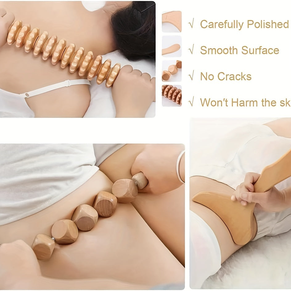 6pcs Wooden Massage Tools Set for Relaxation