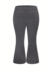  Solid High Rise Stretch Flared Leg Pants