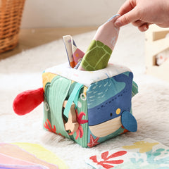 Interactive Marine Animal Tissue Box Toy & Cloth Book for Kids