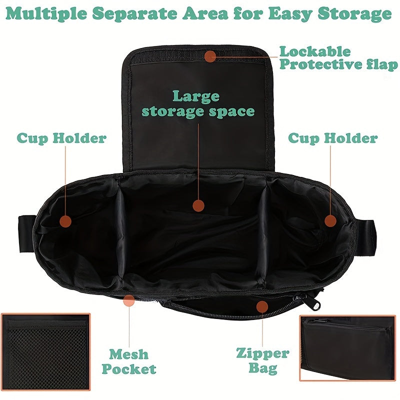 Universal Stroller Organizer with Cup Holder & Phone Pocket