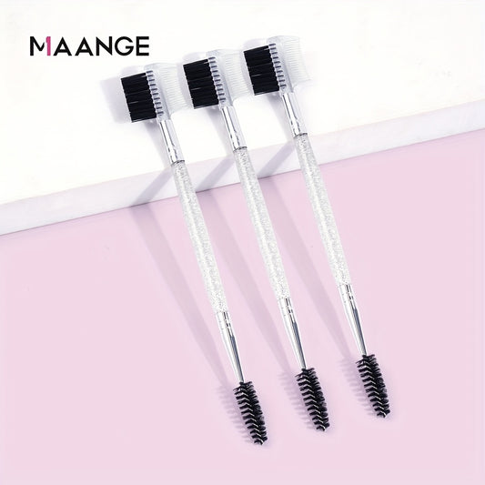 3-in-1 Eyebrow Eyelash Shaper Comb Makeup Brush Set