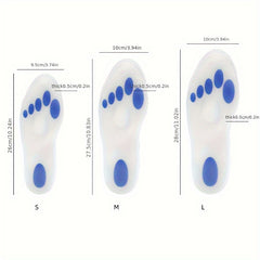 Silicone Insoles Full Sole Pads Plantar Fasciitis Heel Spurs Support