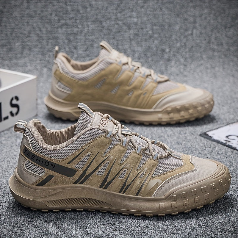 Men's Breathable PU Leather Hiking Shoes Non Slip Sneakers
