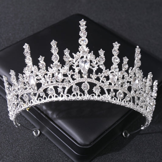 Baroque Crystal Golden Metal Bridal Crown Tiara Wedding Bridal Tiara